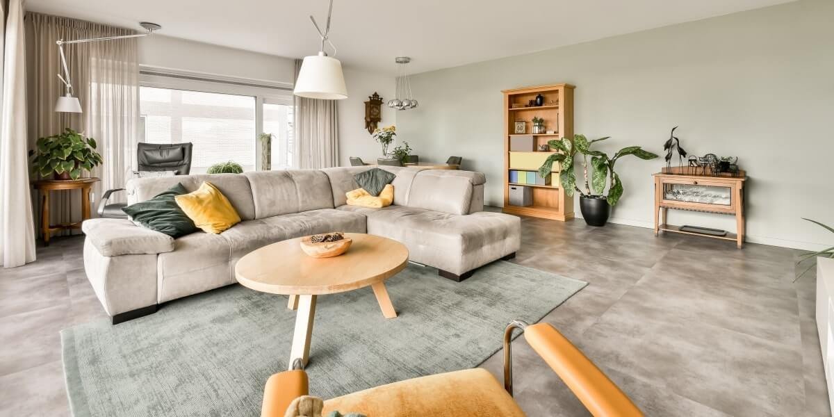 Living room rebuild after water mitigation