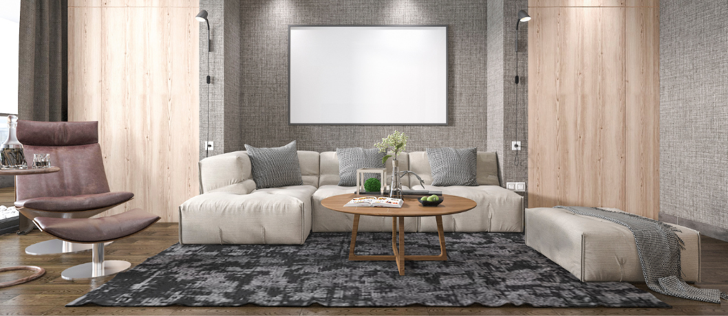 Clean living room renovation with updated finishes